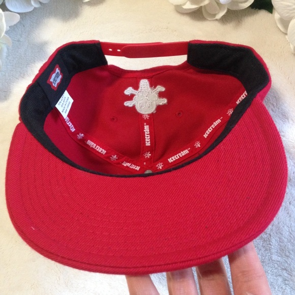 Icecream Red SnapBack Cap w/ White Embroidery - Picture 8 of 9